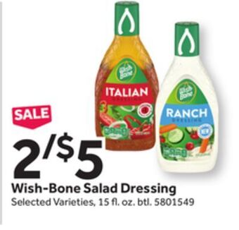 Stop&Shop Wish-bone salad dressing offer