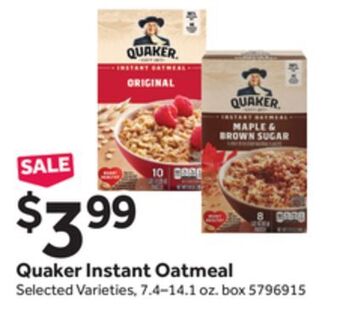 Stop&Shop Quaker instant oatmeal offer