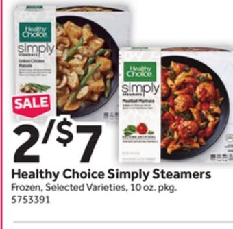 Stop&Shop Healthy choice simply steamers offer