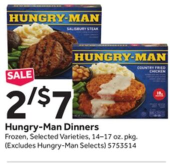 Stop&Shop Hungry-man dinners offer