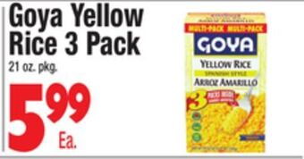 King Kullen Goya yellow rice 3 pack offer