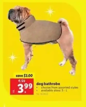 Lidl dog bathrobe offer