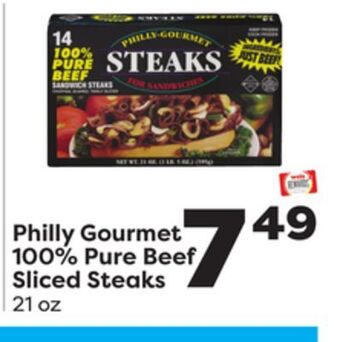 Weis Markets Philly gourmet 100% pure beef sliced steaks offer