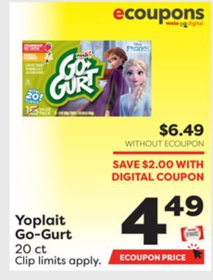 Weis Markets Yoplait go-gurt offer