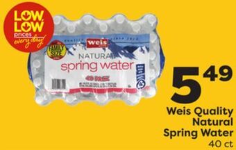 Weis Markets Weis quality natural spring water offer