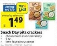 Lidl Snack Day pita crackers offer