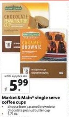 Lidl Market & Main single serve coffee cups offer