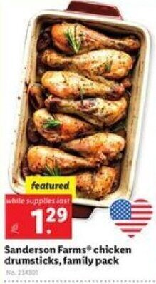 Lidl Sanderson Farms Chicken drumsticks, family pack offer