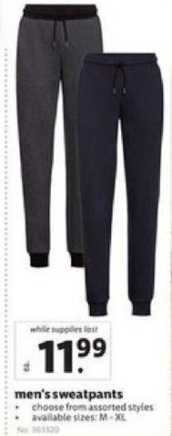 Lidl men's sweatpants offer