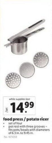 Lidl food press/potato ricer offer