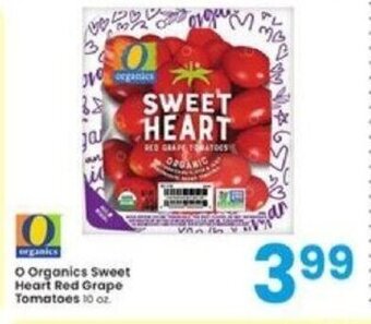 Albertsons O Organics Sweet Heart Red Grape Tomatoes 10 oz. offer