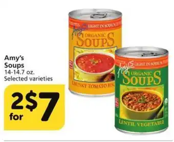 Albertsons Amy's Soup 14.14-7 oz. offer