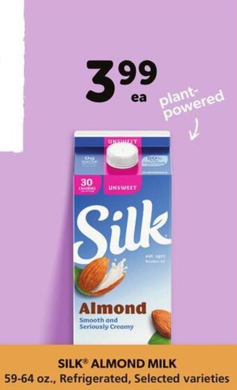 Albertsons Silk Almond Milk 59-64 oz. offer