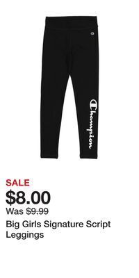 TJ Maxx Big girls signature script leggings offer