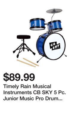 Kmart Timely rain musical instruments cb sky 5 pc. junior music pro drum set offer
