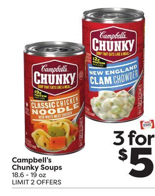 Weis Markets Campbell's chunky soups offer