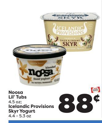 Weis Markets Noosa lil' tubs 4.5 oz icelandic provisions skyr yogurt 4.4-5.3 oz offer