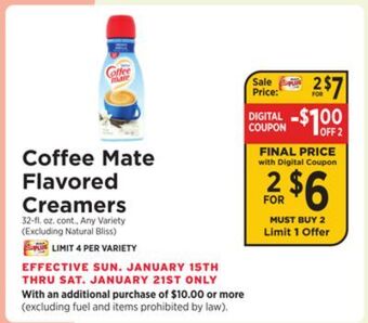 ShopRite Flavored creamers offer