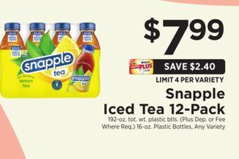 ShopRite Iced tea 12-pack offer