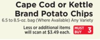 ShopRite Cape cod or kettle brand potato chips offer