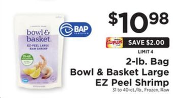 ShopRite 2-lb. bag large ez peel shrimp offer