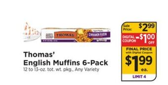 ShopRite English muffins 6-pack offer