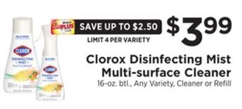 ShopRite Disinfecting mist multi-surface cleaner offer