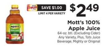 ShopRite 100% apple juice offer
