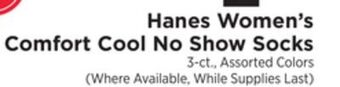 ShopRite Women's comfort cool no show socks offer