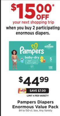 ShopRite Diapers enormous value pack offer