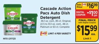 ShopRite Action pacs auto dish detergent offer
