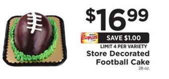 ShopRite Store decorated football cake offer