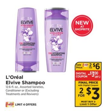 ShopRite Elvive shampoo offer