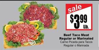Rancho Markets Beef taco meat regular or marinated offer