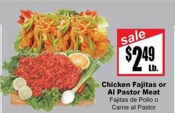 Rancho Markets Chicken fajitas or al pastor meat offer