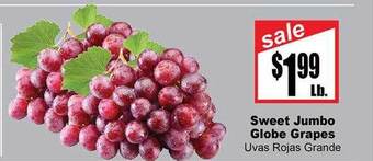 Rancho Markets Sweet jumbo globe grapes offer