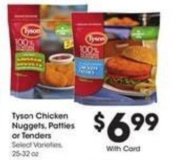 Kroger Tyson Chicken Nuggets, Patties or Tenders offer
