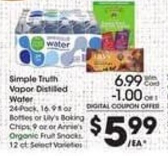 Kroger Simple Truth Vapor Distilled Water offer