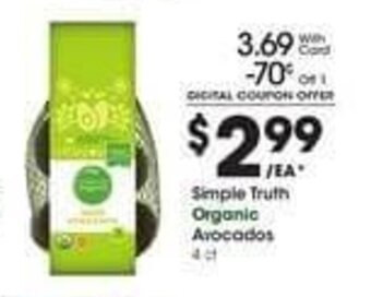 Kroger Simple Truth Organic Avocados offer