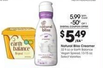 Kroger Natural Bliss Creamer offer