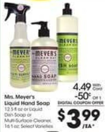 Kroger Mrs. Meyer's Liquid Hand Soap offer