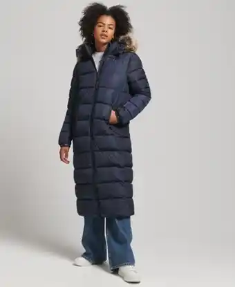 Superdry Mountain hooded fuji longline coat offer
