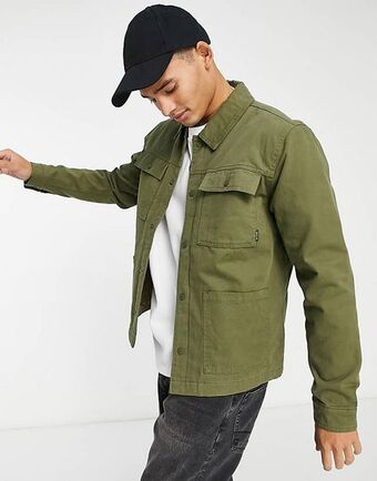ASOS Only & sons worker jacket with quilted lining in khaki offer