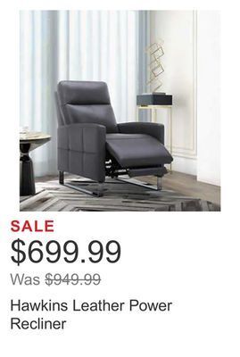 Costco Hawkins leather power recliner offer