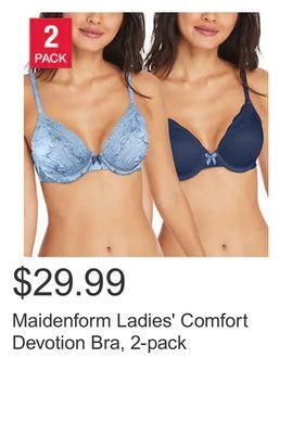 Costco Maidenform ladies' comfort devotion bra, 2-pack offer