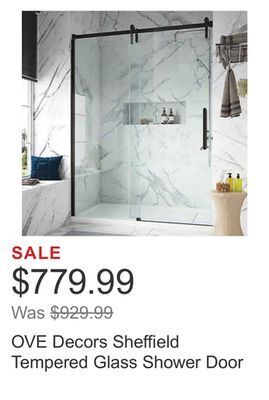 Costco Ove decors sheffield tempered glass shower door offer
