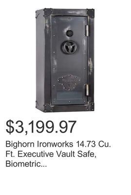 Costco Bighorn ironworks 14.73 cu. ft. executive vault safe, biometric lock, fire rated offer