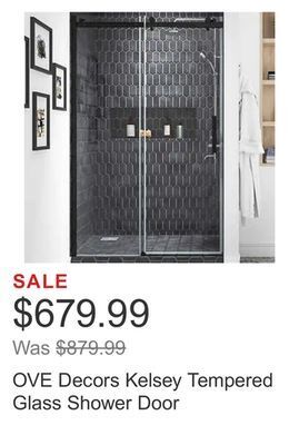 Costco Ove decors kelsey tempered glass shower door offer