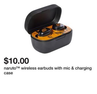 Five Below Naruto™ wireless earbuds with mic & charging case offer
