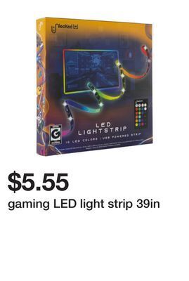 Five Below Gaming led light strip 39in offer